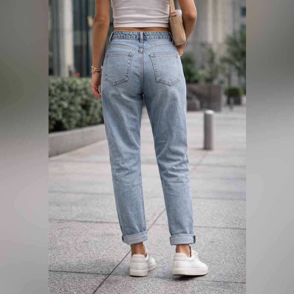 Blue Turtle Trendy Distressed Blue Boyfriend Jeans - Picture 3 of 4
